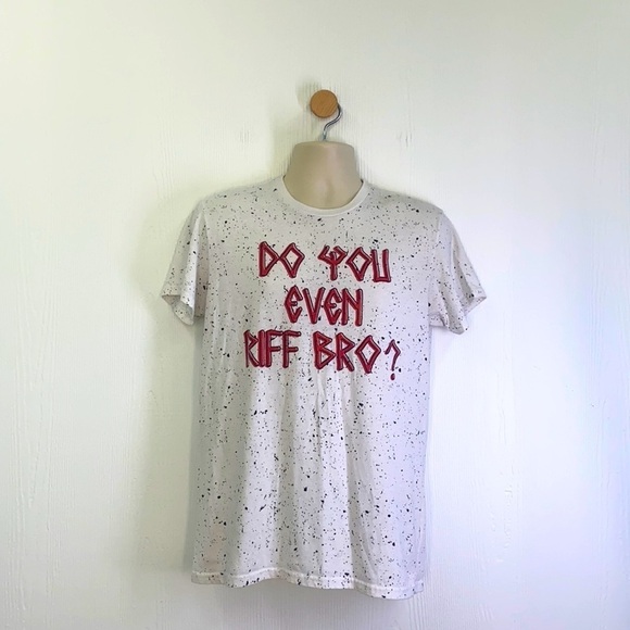 Black Matter - Vintage Do You Even Riff Bro Black Splatter T Shirt Size M - Picture 1 of 10